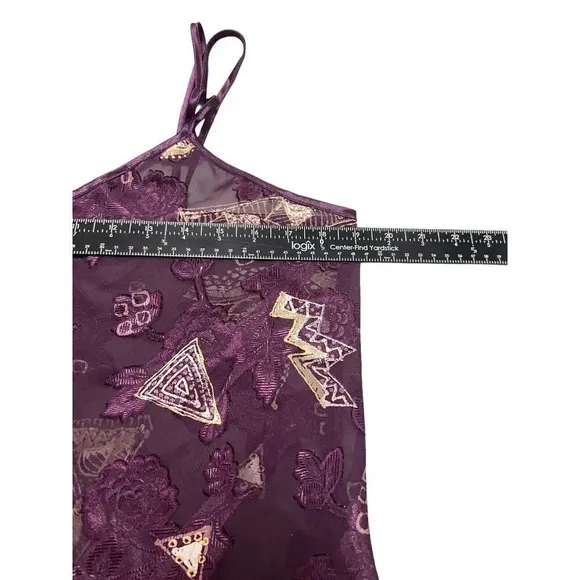 VTG Lingerie Robe Camisole Set Purple Tahitian Goddess USA California Dynasty