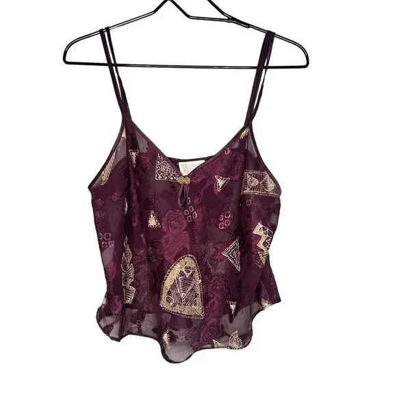 VTG Lingerie Robe Camisole Set Purple Tahitian Goddess USA California Dynasty
