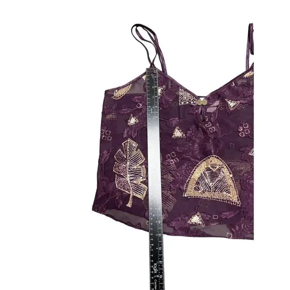 VTG Lingerie Robe Camisole Set Purple Tahitian Goddess USA California Dynasty