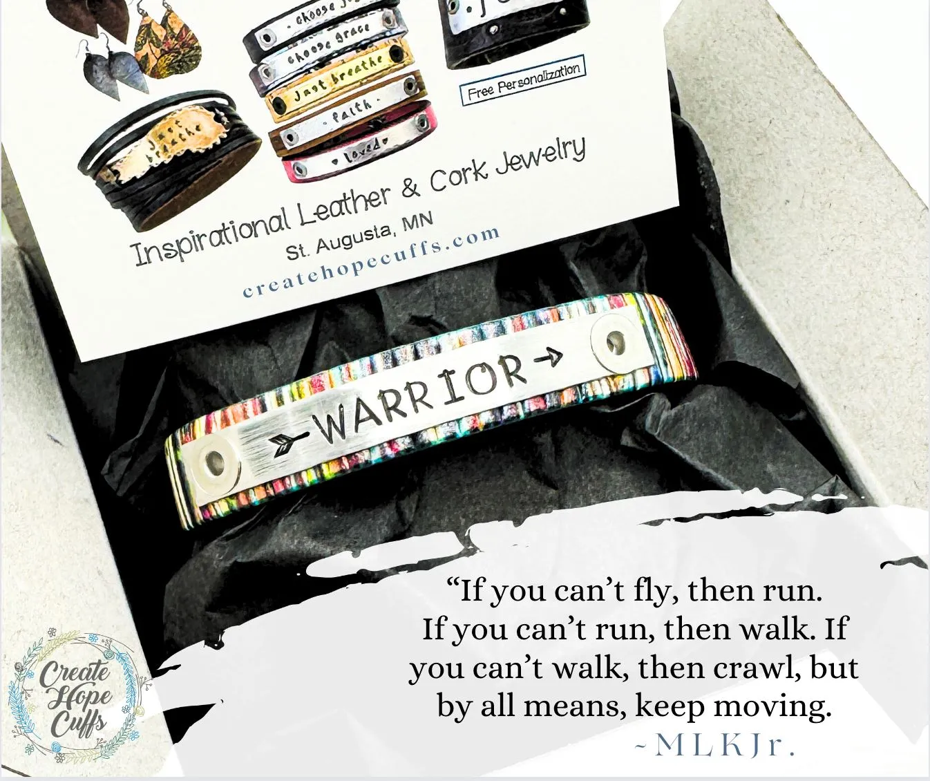 WARRIOR Multi Shimmer Rainbow Design Leather | Skinny Bracelet | Adjustable