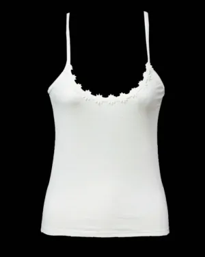 White With Flower Neck Teen Age Camisole