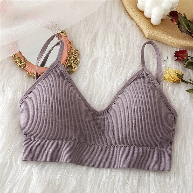 Women's Invisible Bra Tank Tops - Seamless Bralette, Push Up, Sexy Backless Underwear