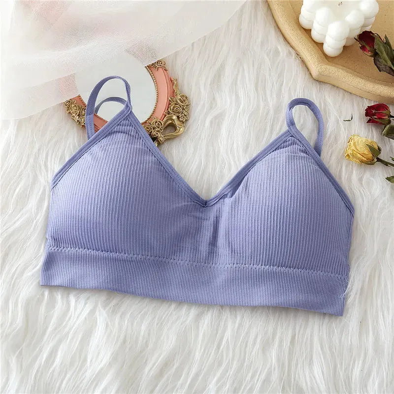 Women's Invisible Bra Tank Tops - Seamless Bralette, Push Up, Sexy Backless Underwear