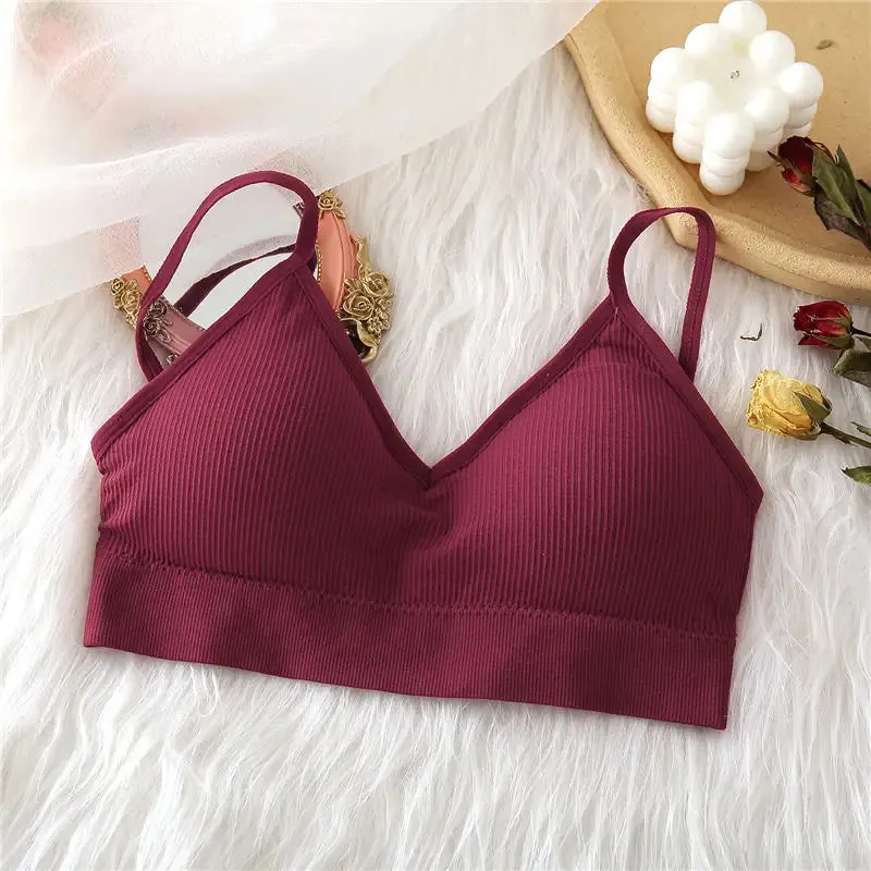 Women's Invisible Bra Tank Tops - Seamless Bralette, Push Up, Sexy Backless Underwear