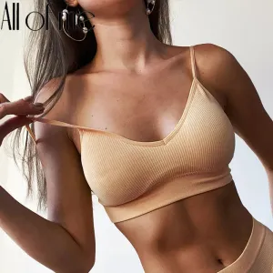Women's Invisible Bra Tank Tops - Seamless Bralette, Push Up, Sexy Backless Underwear