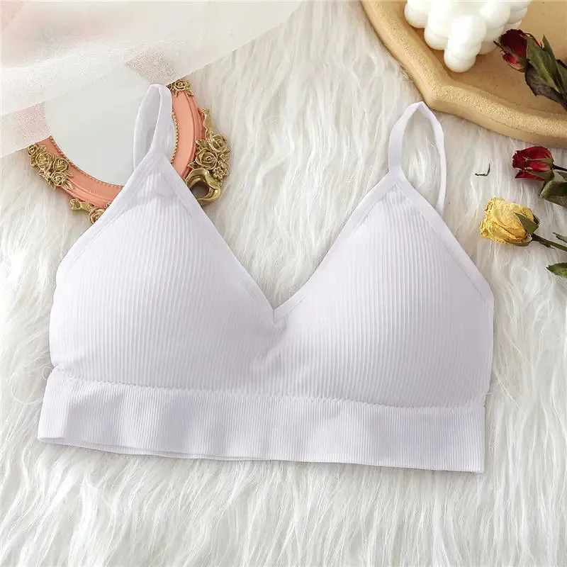 Women's Invisible Bra Tank Tops - Seamless Bralette, Push Up, Sexy Backless Underwear