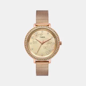 Women's Rose Gold Analog Stainless Steel Watch TWEL14701
