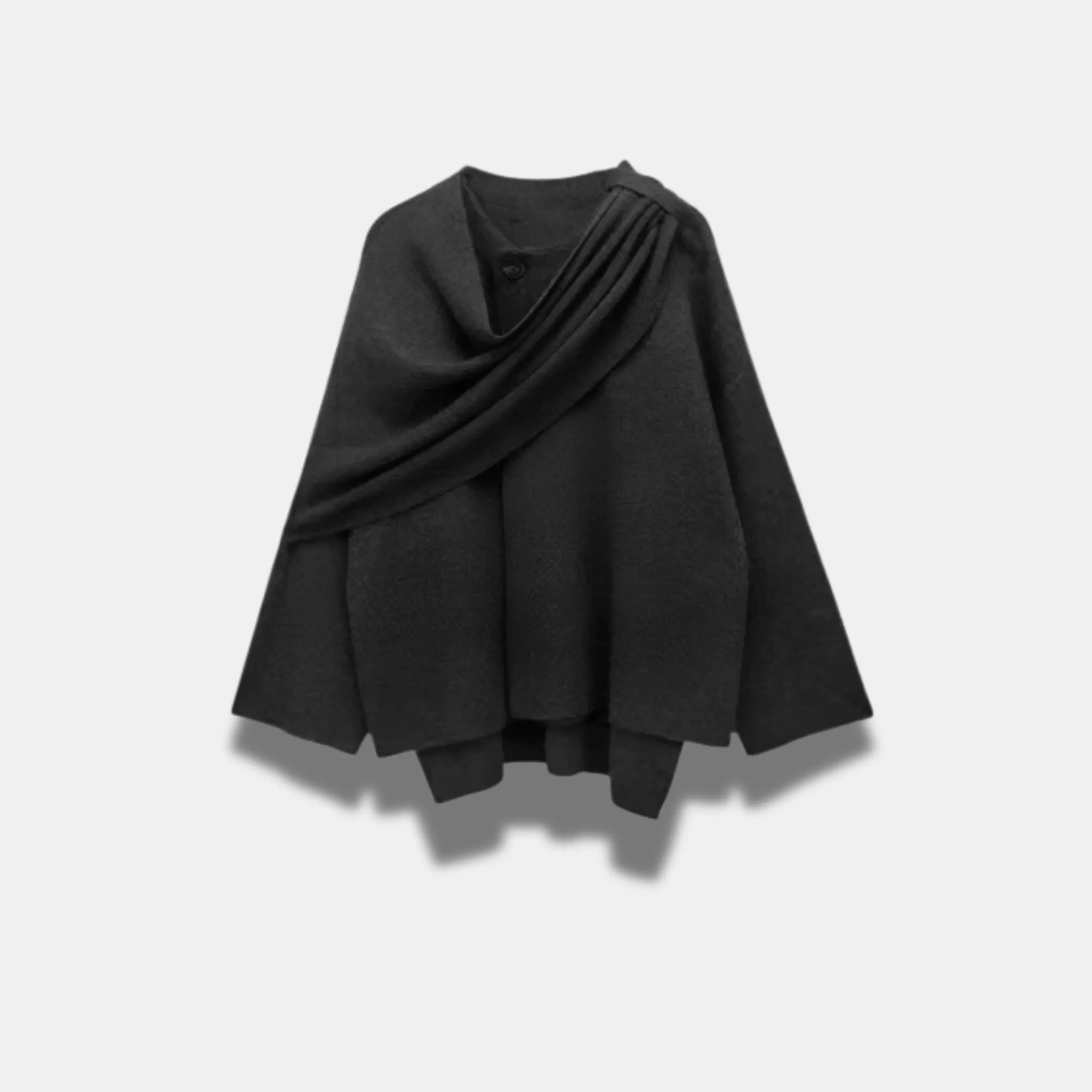 Women’s Soft Draped Cape – Elegant, Lightweight & Mid-Length for Autumn/Winter