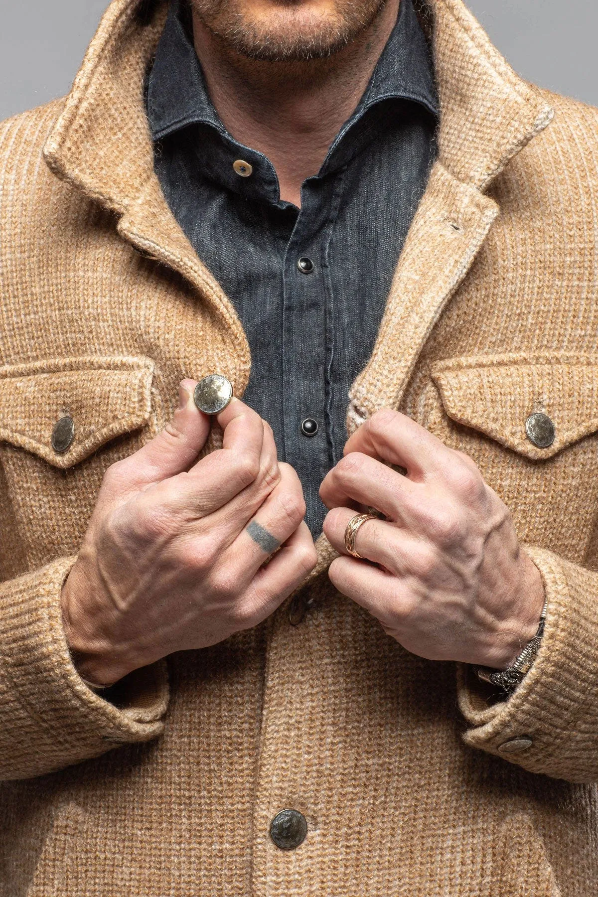 Wrangell Knit Jacket In Camel