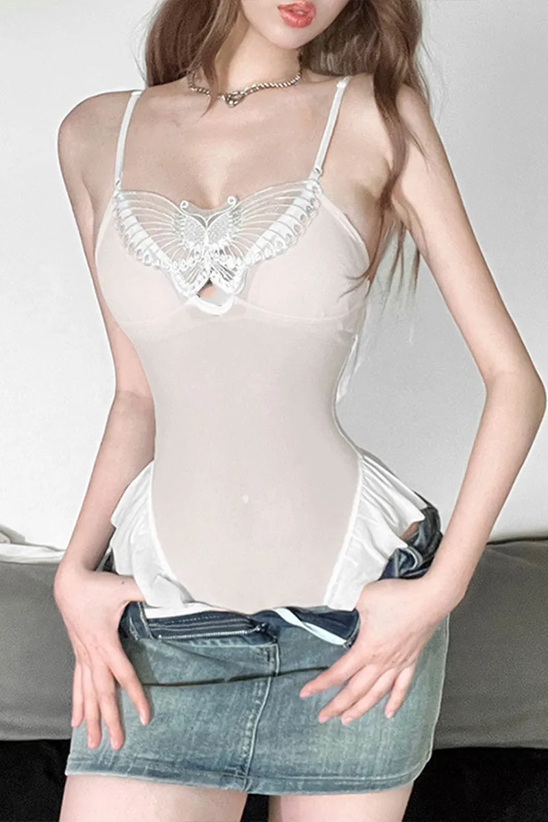 XK0323 Mesh Camisole Bodysuit