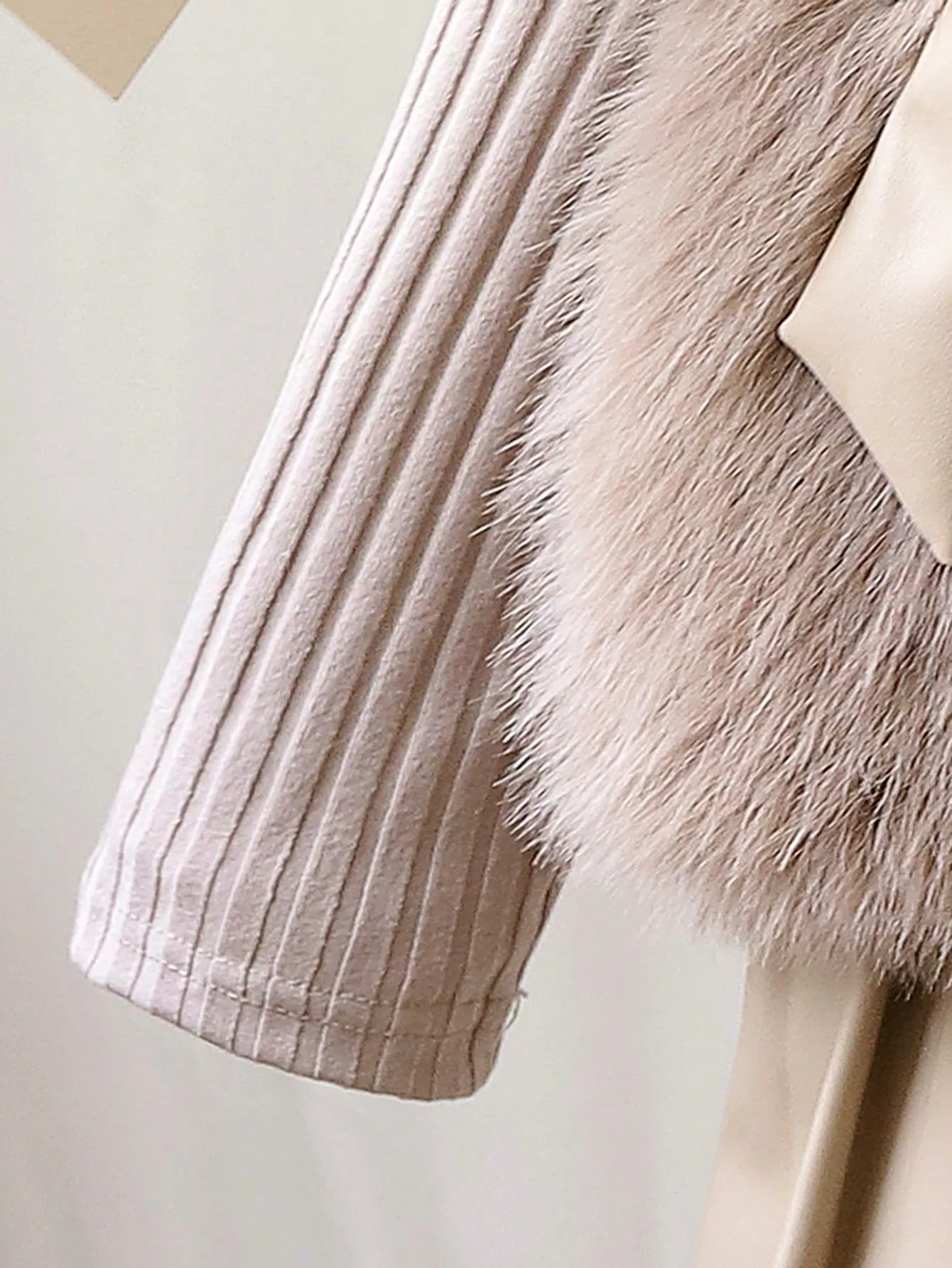 Young Girl 3pcs Fashionable Wool Vest Coat, Long Sleeve Knit Top And Half-Body Leather Skirt Set, Spring & Autumn FD